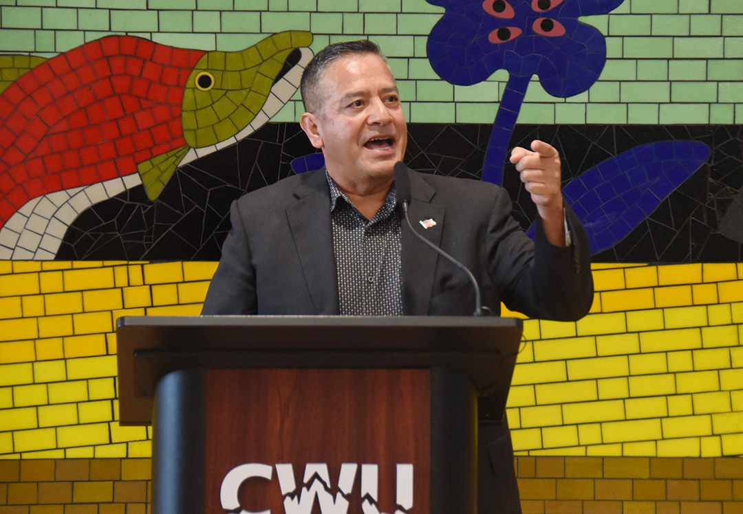 State Rep. Alex Ybarra speaks at the October 2 ribbon-cutting.