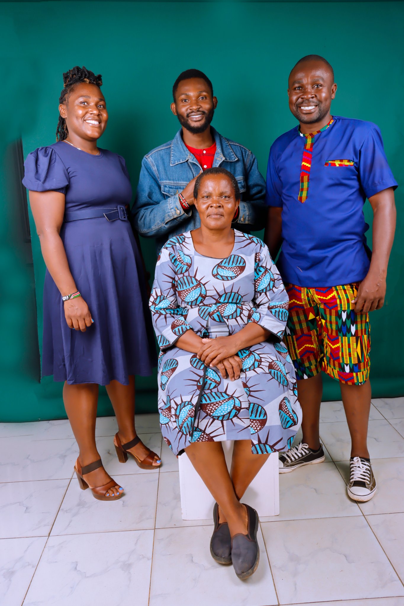 Ogut Stephen Asewe with his family back home in Kenya.