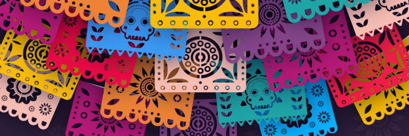 Colorful paper cutouts