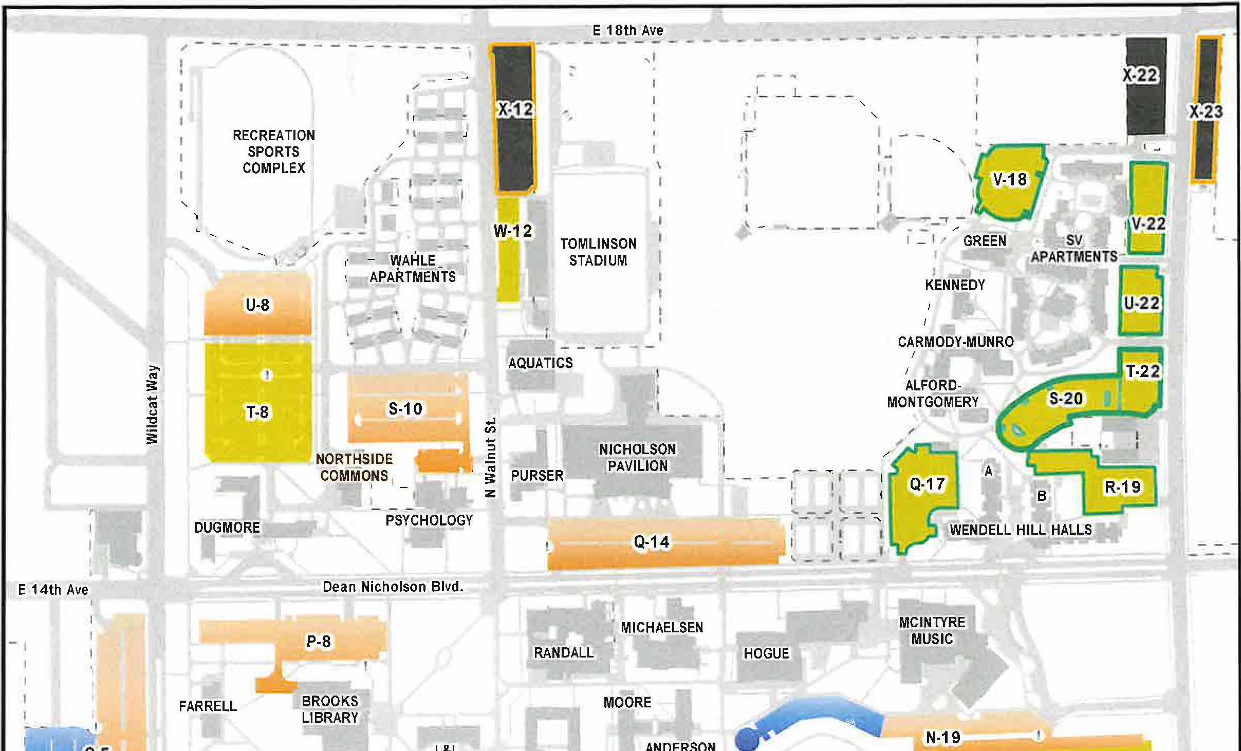 Most parking lots on the CWU-Ellensburg campus will be restripesd during the month of July.