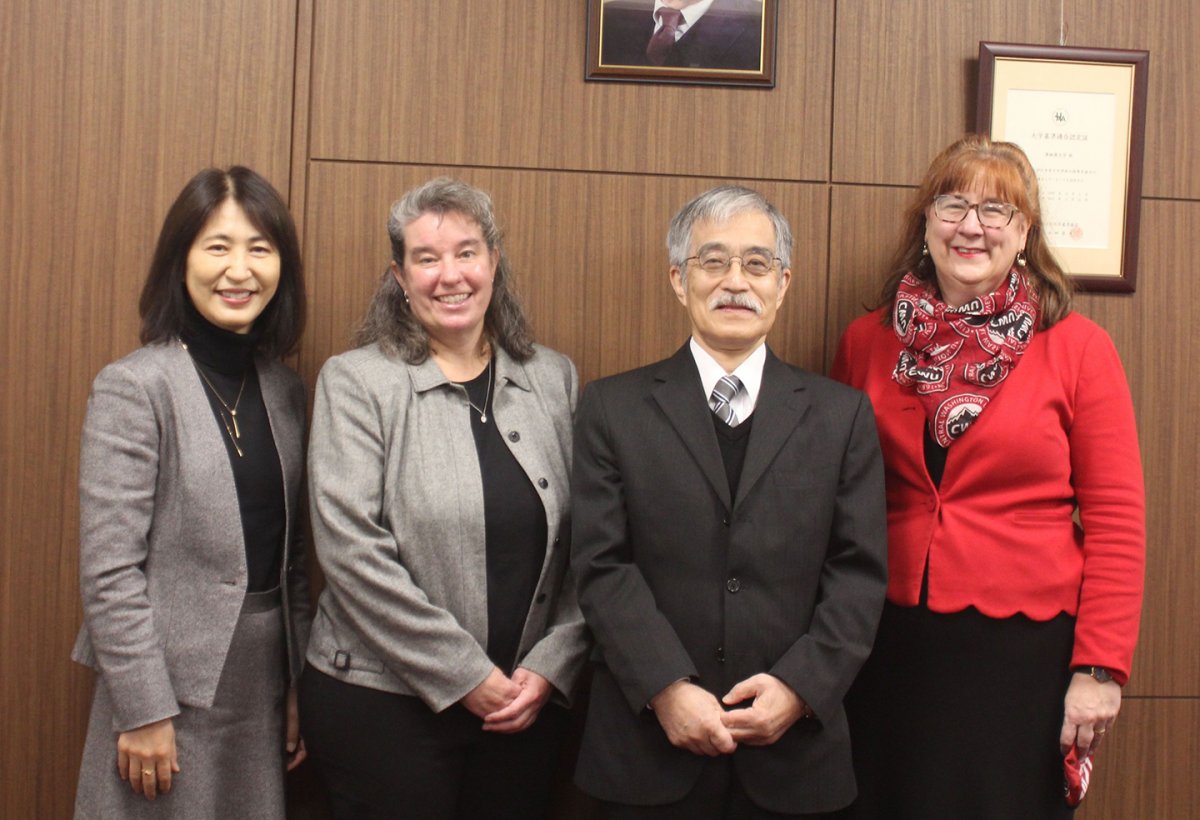 AAUP Director Nicki Kaur, Asia University President Kengo Nagatsuna, and CWU Provost Michelle DenBeste 
