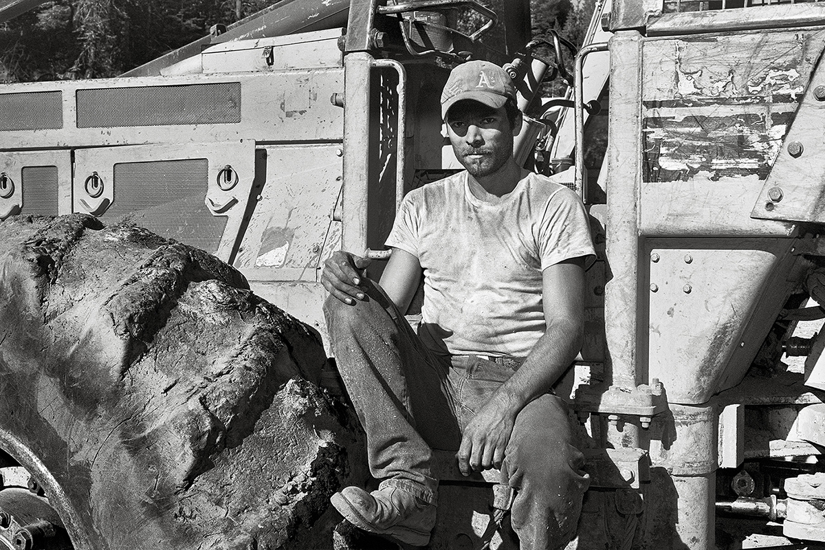 James Lee Wilson is a skidder operator. Photo taken in 2004 in Dorrington, California.