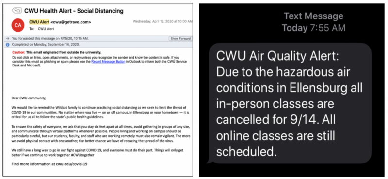 CWU Alert Screen Shots