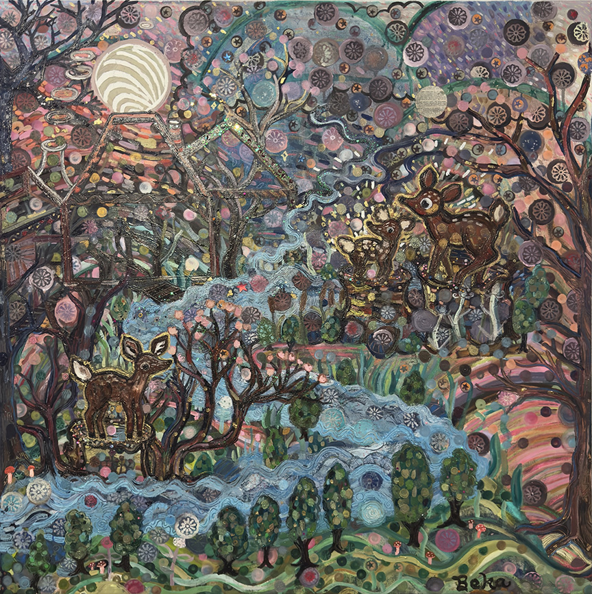 “Enchanted Diamond Jubilee”, 30”x30”, painting, 2025, Beka E. Pruitt