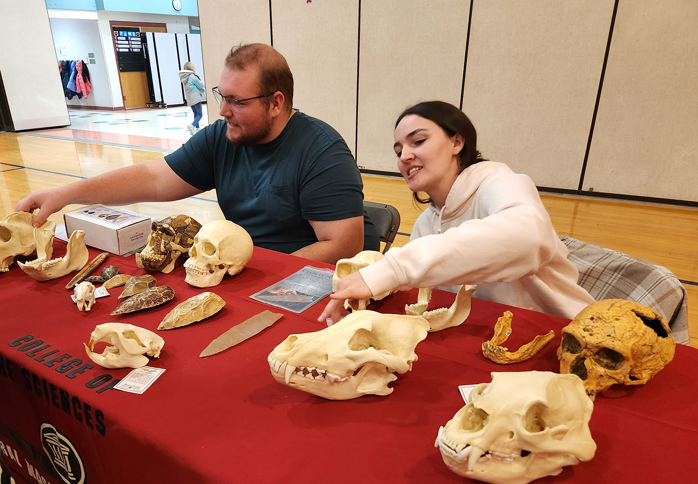 CWU Anthropology faculty display animal skulls at STEM Night