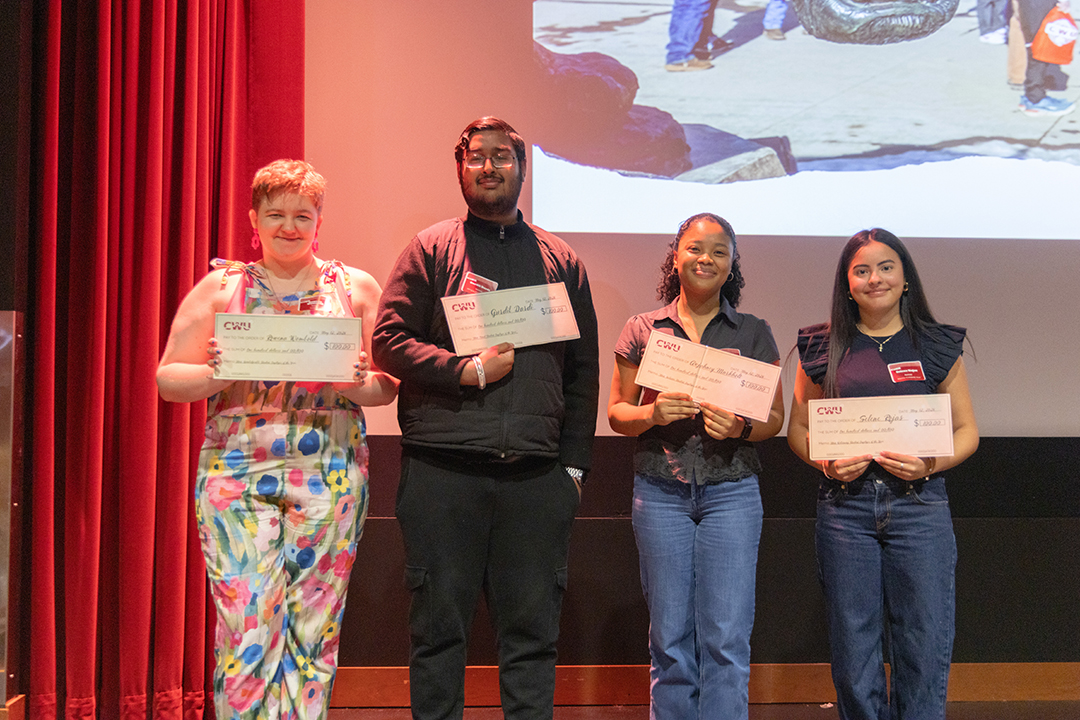 Four of the five Student Employee Award winners