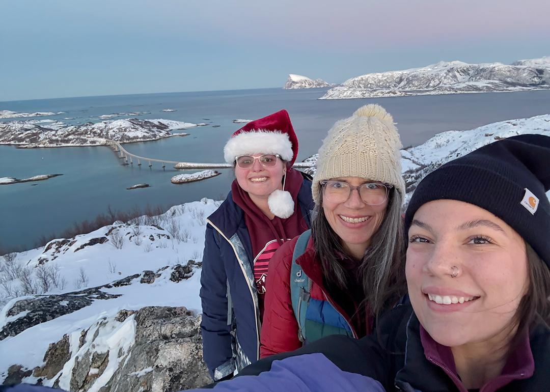 CWU Geological Sciences Professor Dr. Susan Kaspari and her two grad students in Svalbard, Norway.