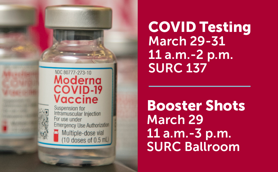 CWU will host free testing and booster clinics in the SURC this week.