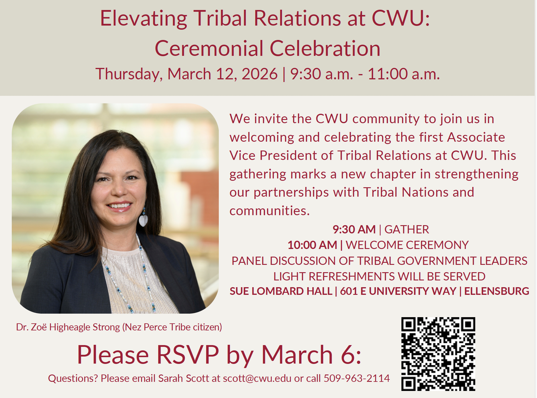 Graphic announcing March 12 event