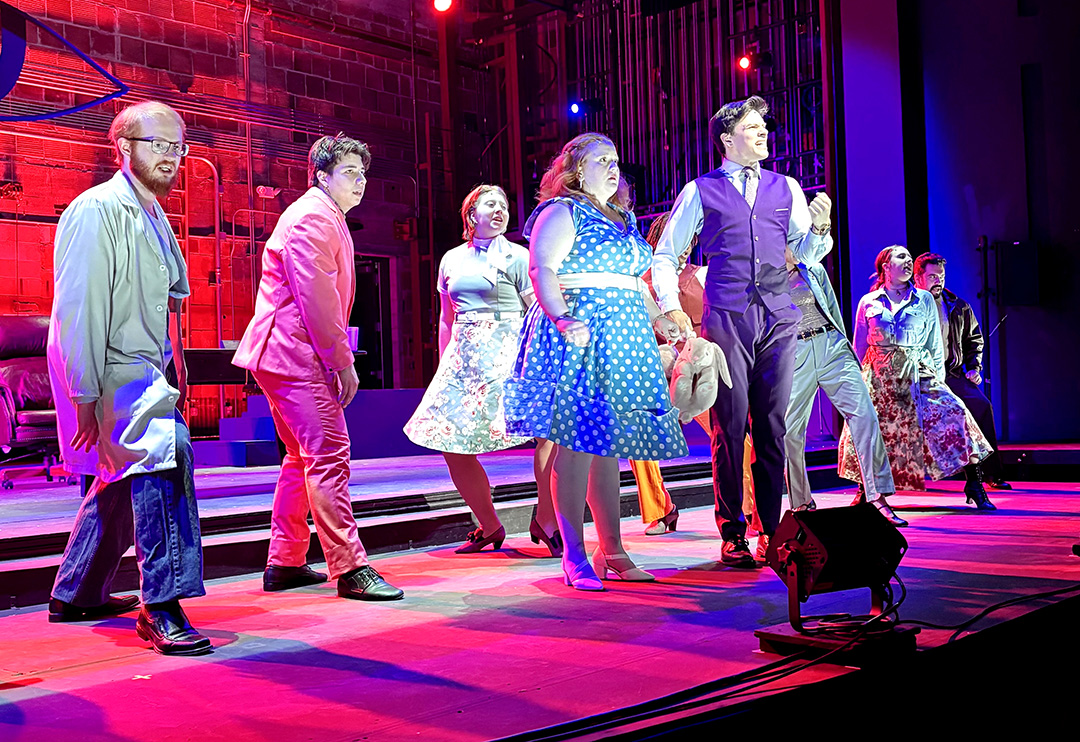 The cast of Urinetown during dressed rehearsal