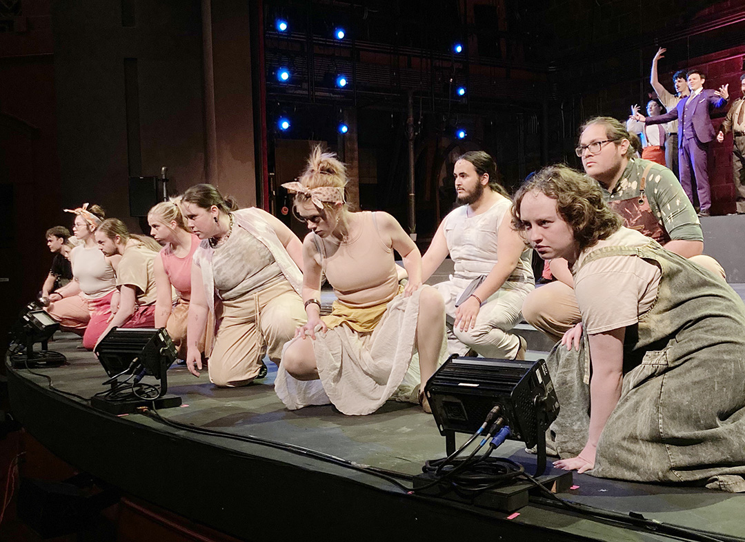 The cast of Urinetown during dressed rehearsal