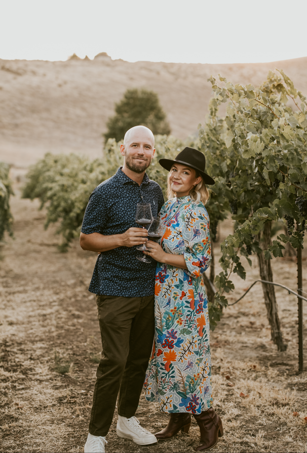Seth and Audrey Kitzke in one of their vineyards