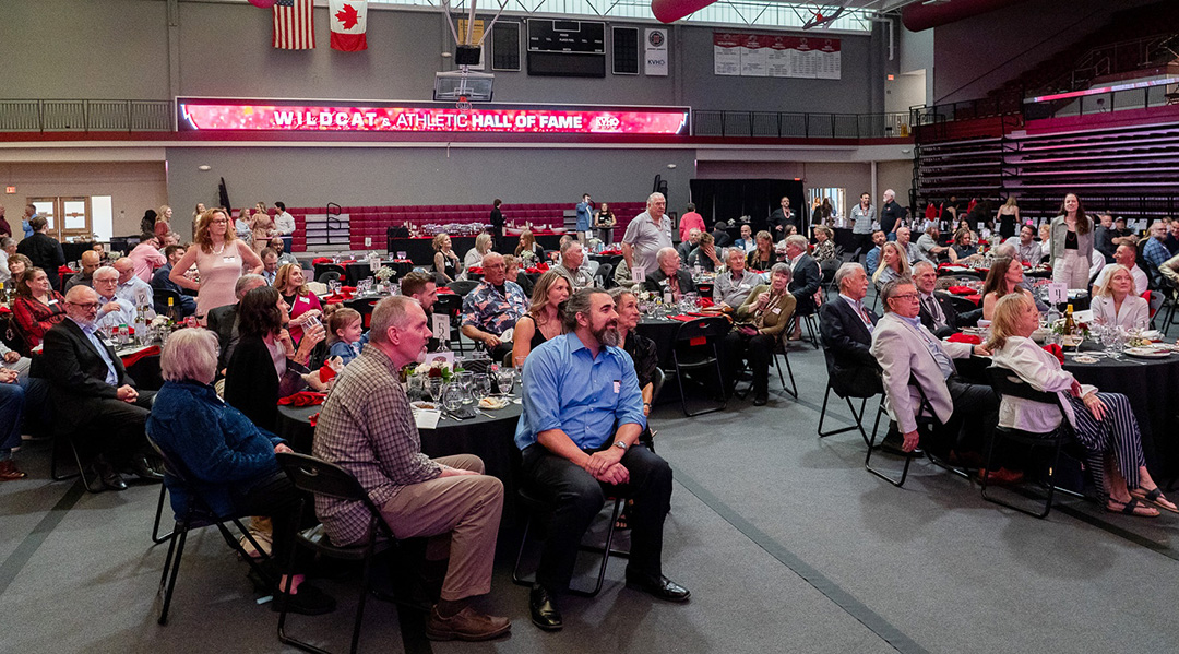 The crowd gathers at the May 2 event in Nicholson Arena
