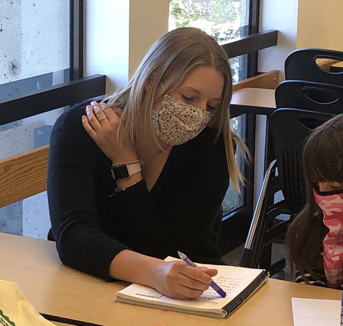 CWU School Psychology graduate student works with a local student