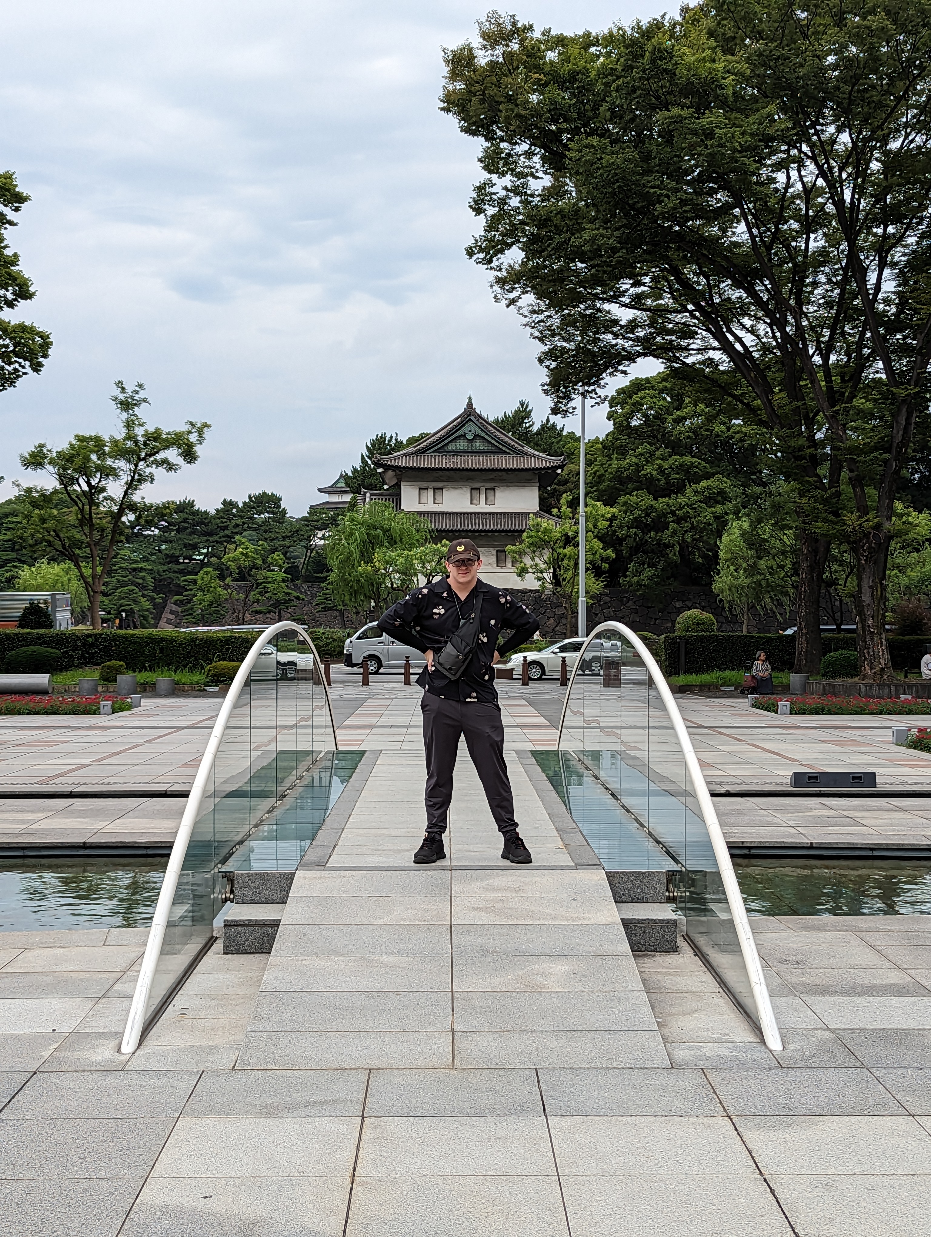Wyatt Dean on a walkway in Japan