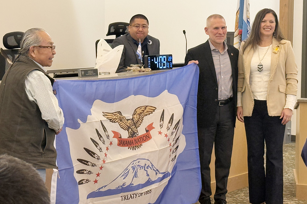 Officials from CWU and the Yakama Nation gathered in Toppenish on March 3