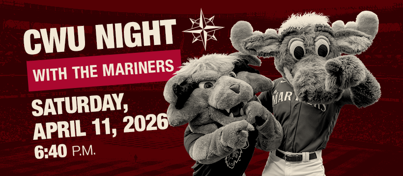 CWU Night with the Seattle Mariners, April 11, 2026, T-Mobile Park, Wellington Wildcat, Mortimer Moose