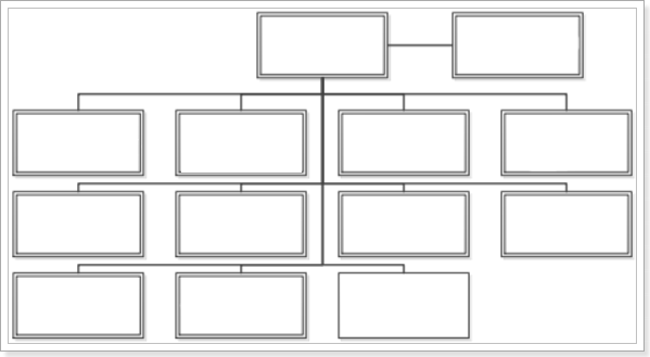 Visual of blank organization chart - shows rectangles connected with lines.
