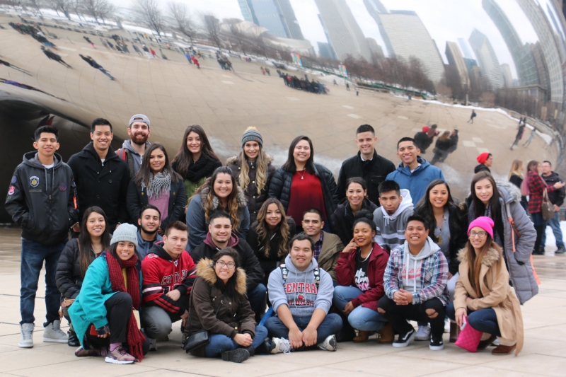 USHLI members posing in front of Cloud Gate in Chicago