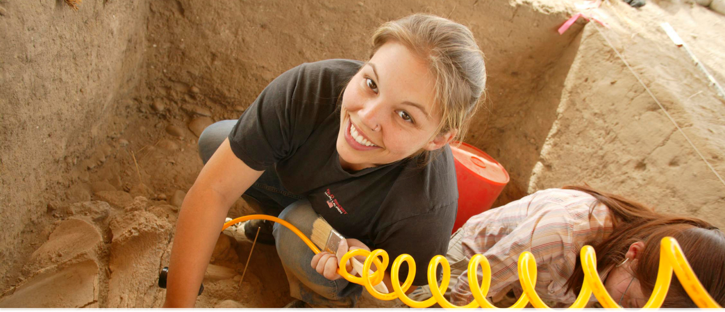 Student in a dig site. 