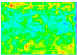Sample GPR results. (Anomalies in red and blue)