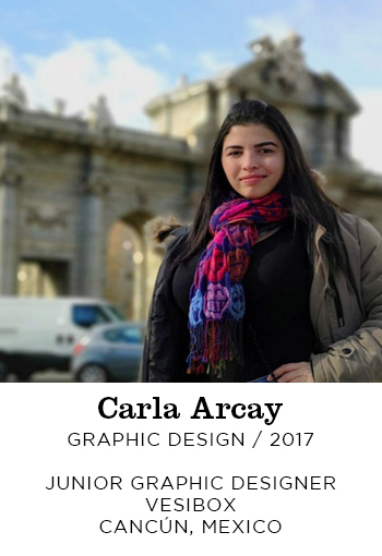 Carla Arcay Graphic Design 2017. Junior Graphic Designer Vesibox Cancun, Mexico
