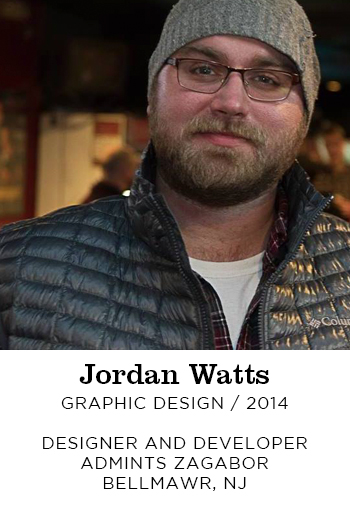 Jordan Watts Graphic Design 2014. Designer and Developer Admints Zagabor Bellmawr, NJ