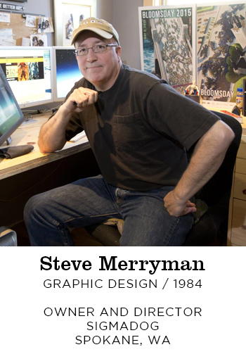 Steve Merryman Graphic Design 1984. Owner and Director Sigmadog Spokane, WA