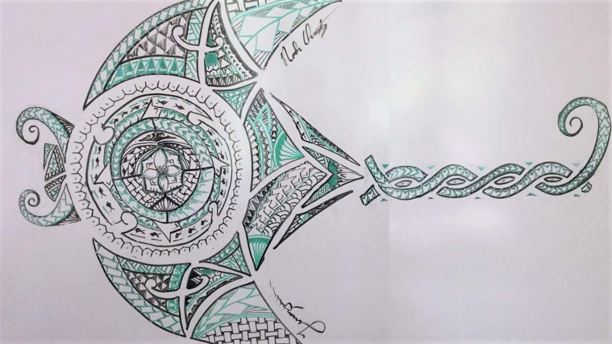 Noah Christy and Lenny Sullivan's abstract drawing on a whiteboard.