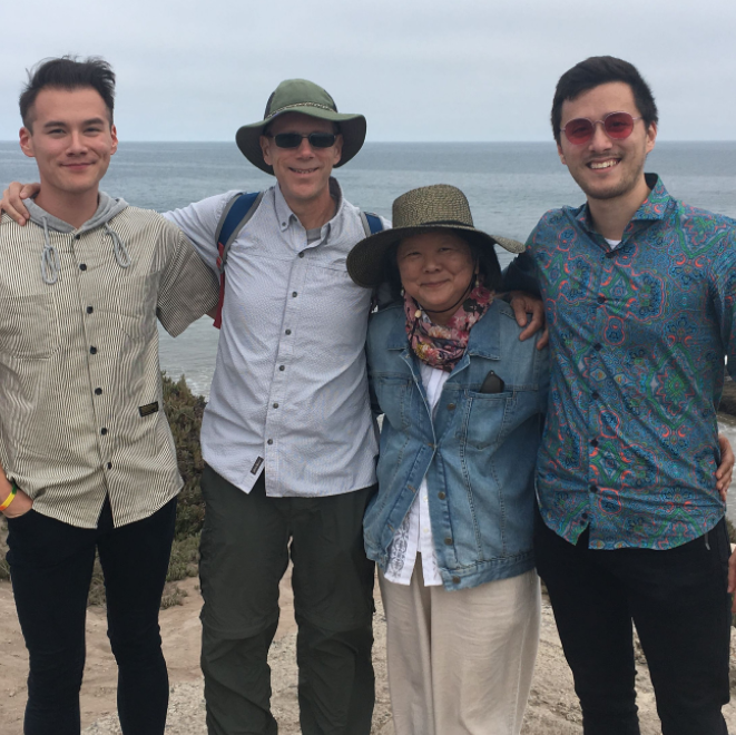 Dr. Bruce Palmquist at the beach with his family.