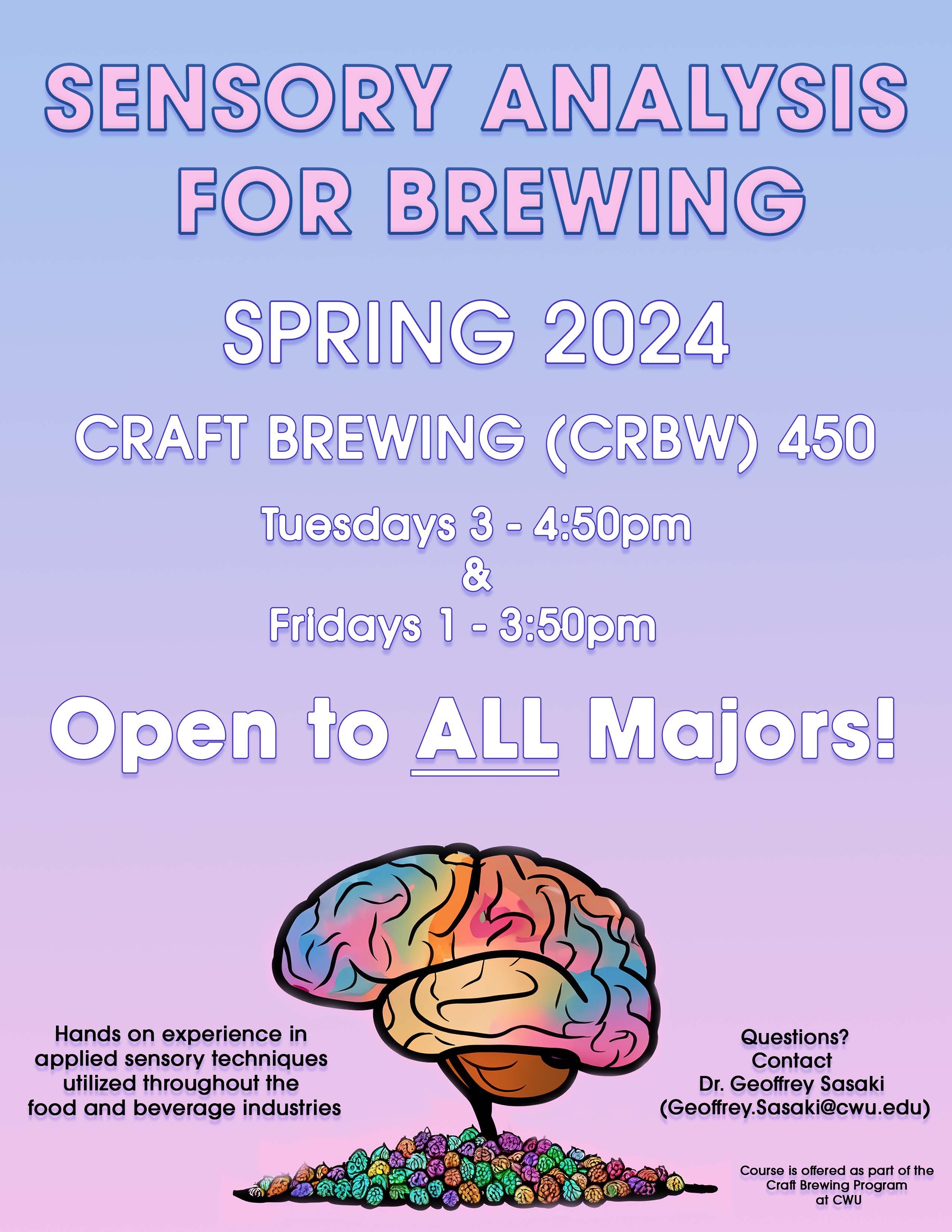 Flyer for CRBW 450 Sensory Analysis for Brewing