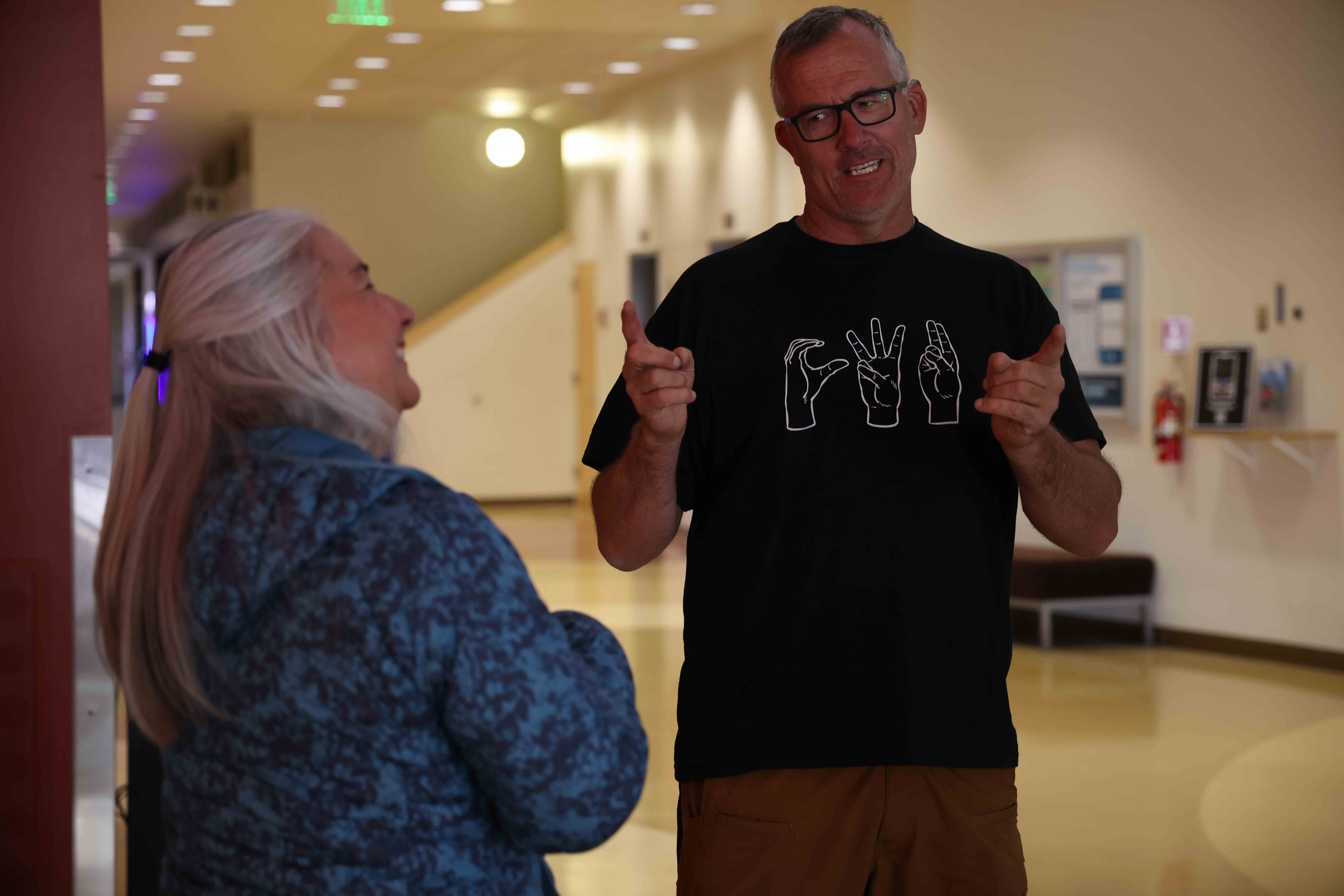 Student watching a lecture during their philosophy class