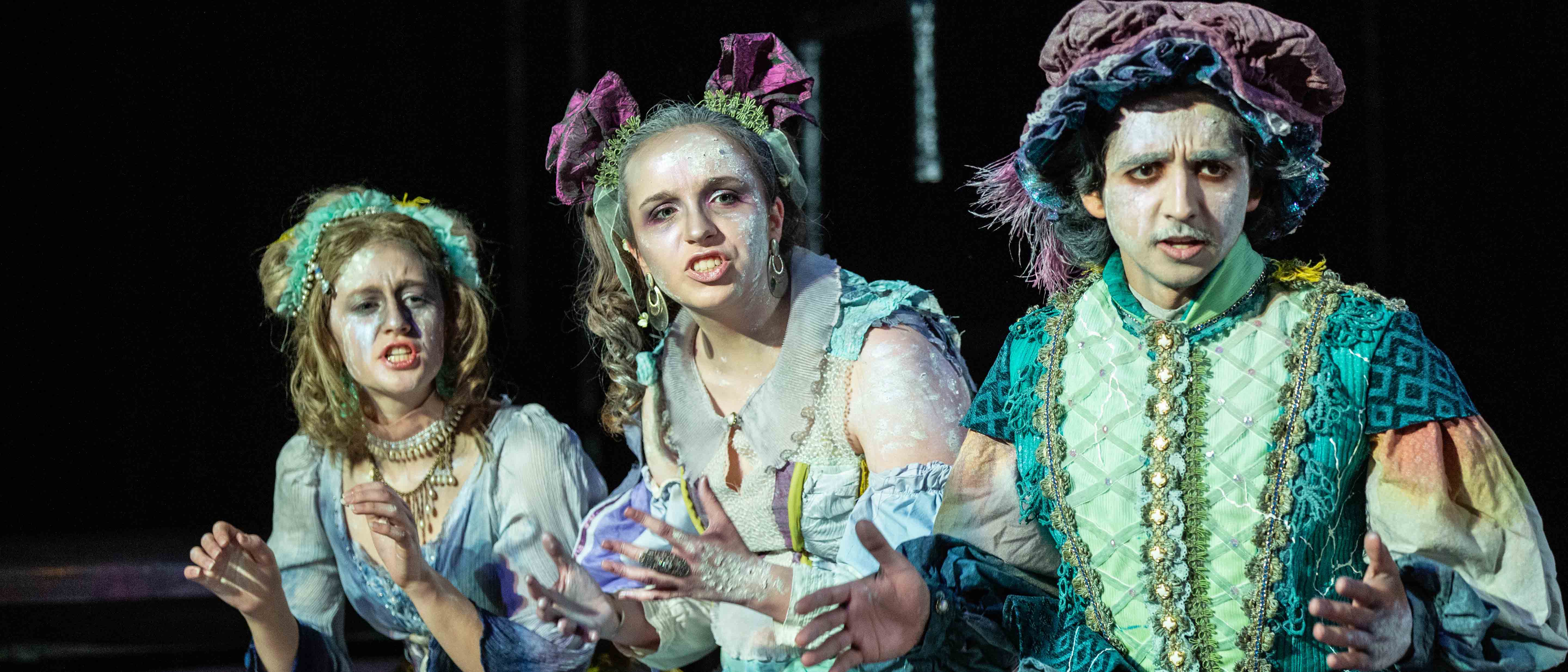 Theatre student looking very serious performing Eurydice