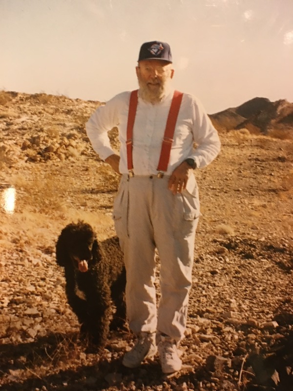 Bob and his dog in the field