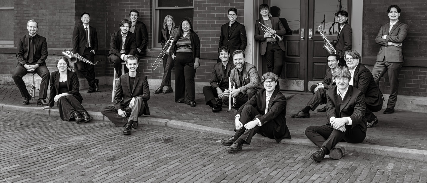 Jazz band 1 in front of the old Ellensburg train depot.