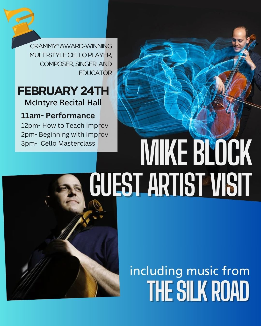 Mike Block visits CWU Music for a performance and masterclasses