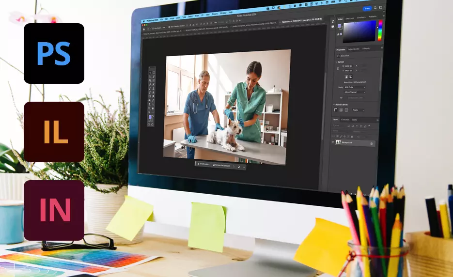A computer screen showing a photo being edited