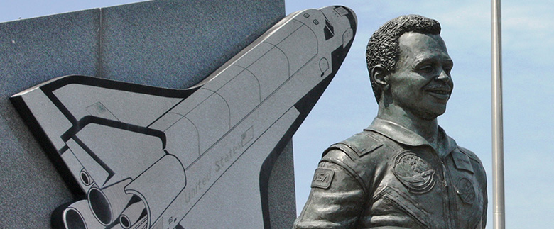 A statue of Ronald McNair