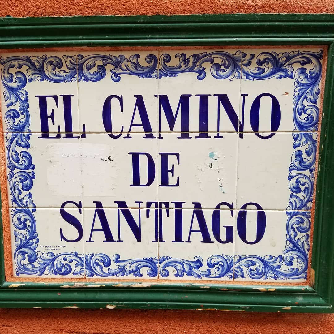 Tile Camino de Santiago Sign in Leon