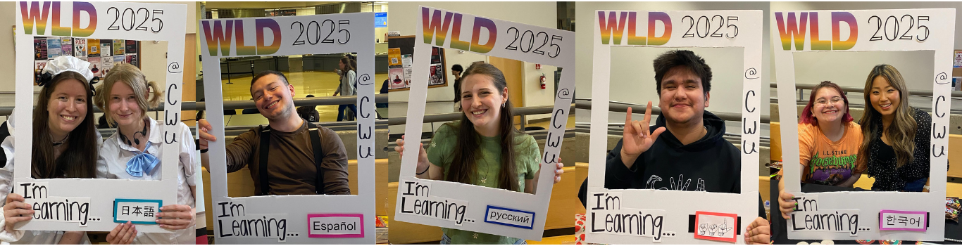 Language students pose for World Languages Day 2025