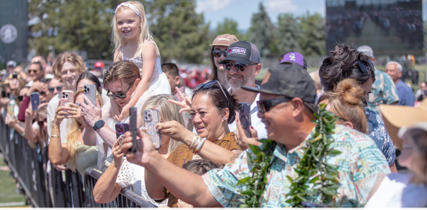 Parents and support gather round for celebration during commencement