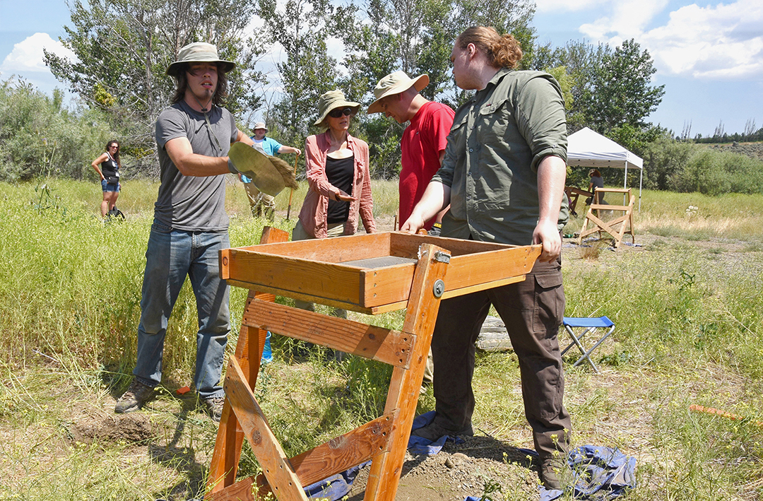 Field School students dig at Helen McCabe Park in Ellensburg