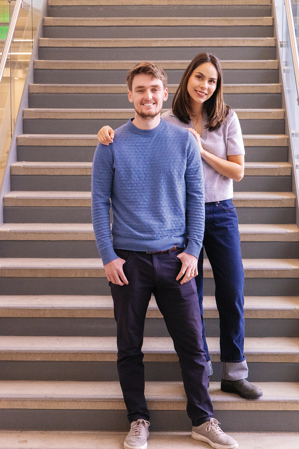 Photo of Julian and Sierra in Samuelson Hall at CWU