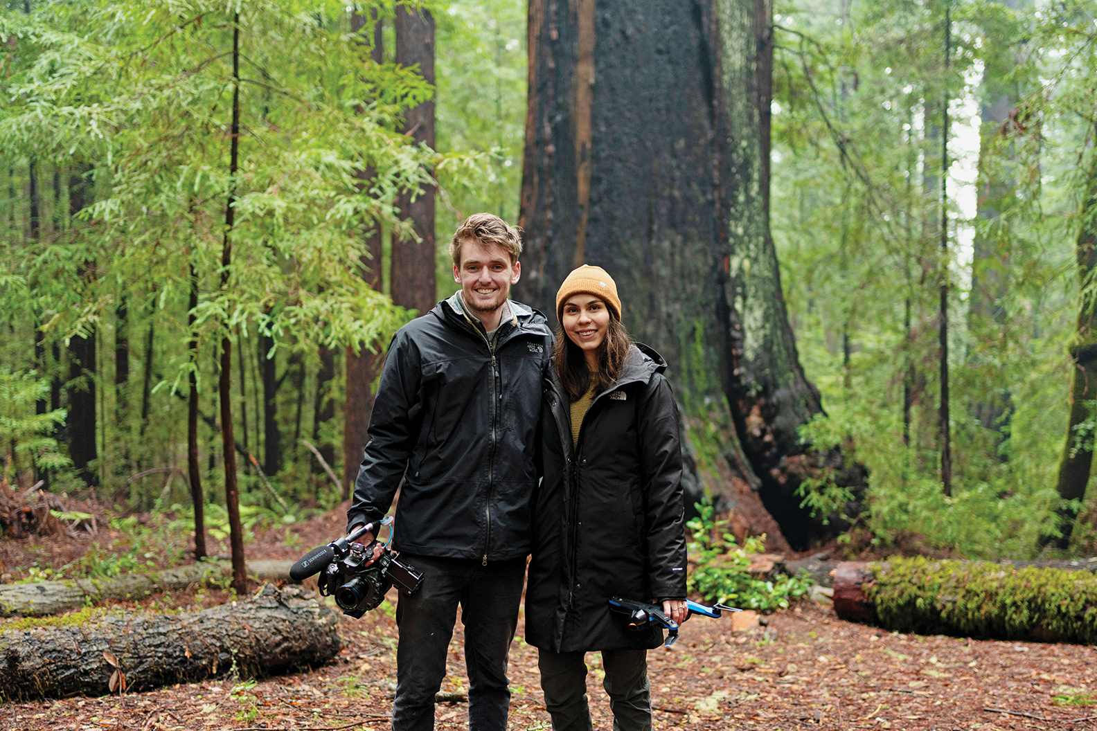Photo of Julian and Sierra by the California Redwoods.