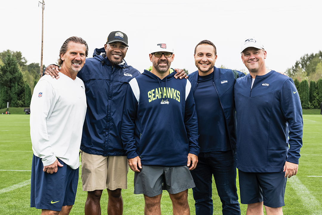 A photo of all the CWU alumni currently working for the Seattle Seahawks