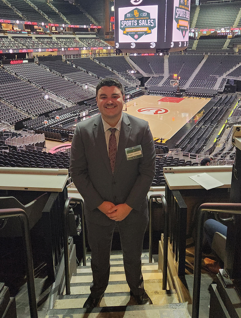 Photo of Braden Castro at a basketball game