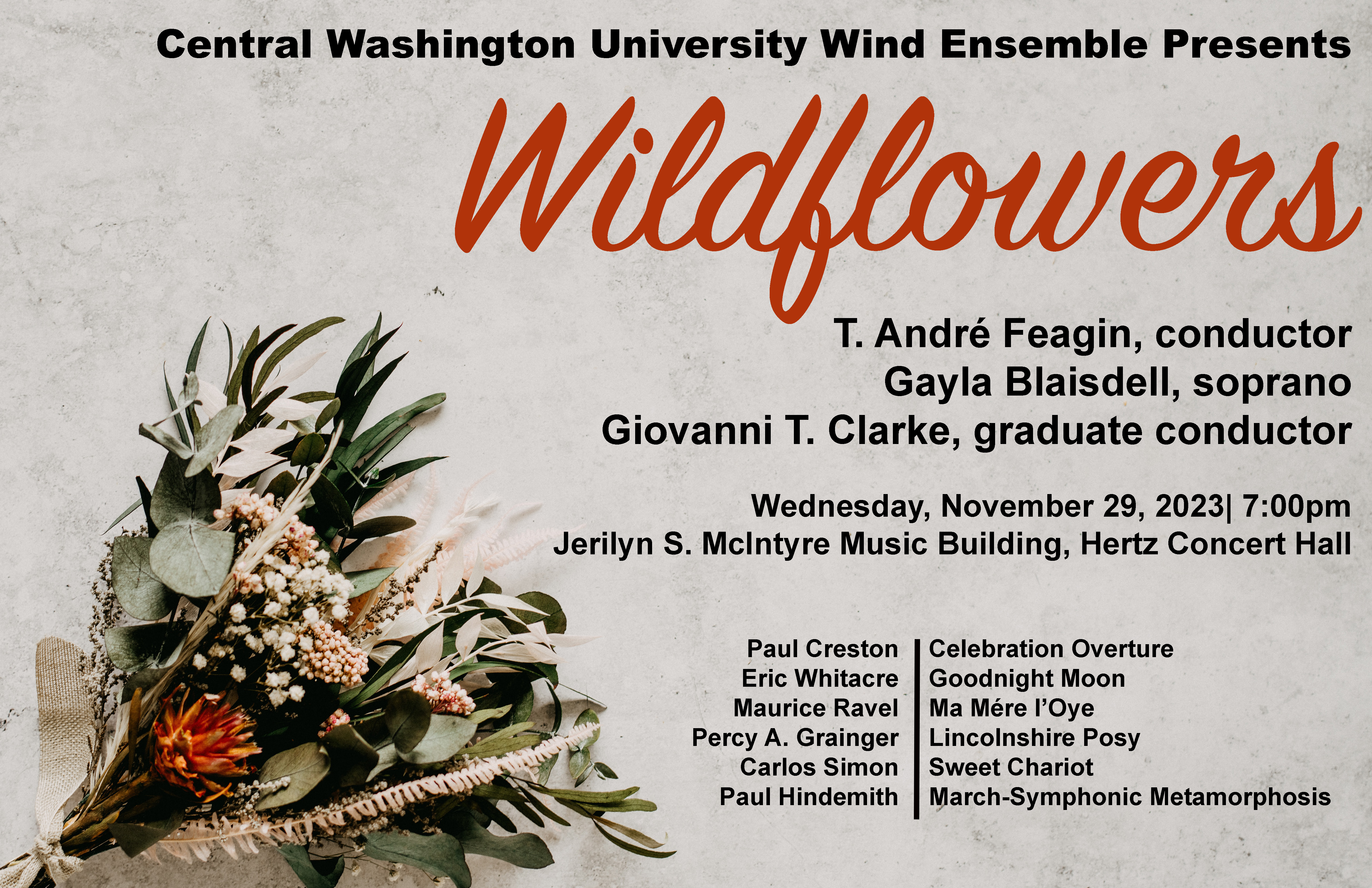Central Washington University | Wind Ensemble presents Wildflowers