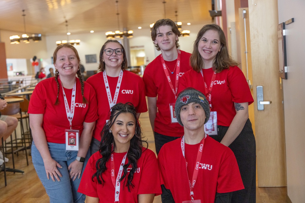Orientation leaders standing for a group photo