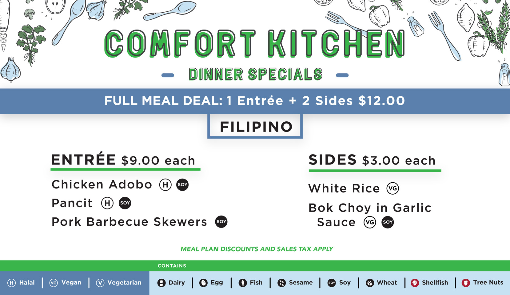 Comfort Kitchen Filipino Menu
