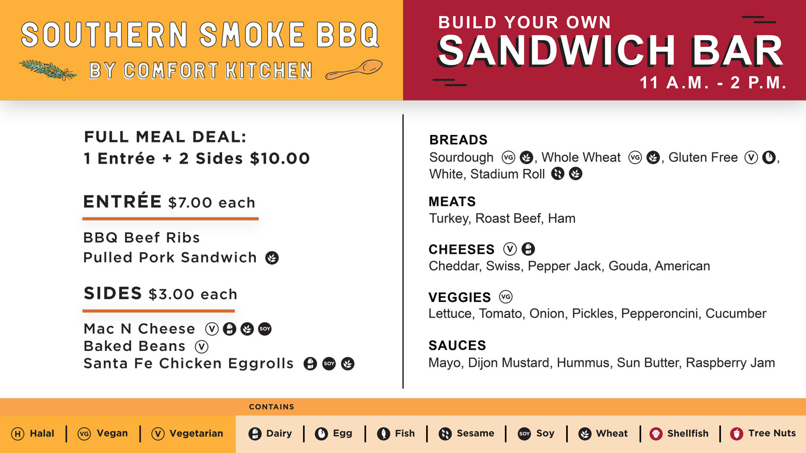 The First Menu Board for Southern Smoke